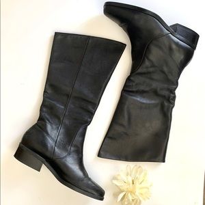 Laura Scott Black Leather Scrunch Boots size 7.5